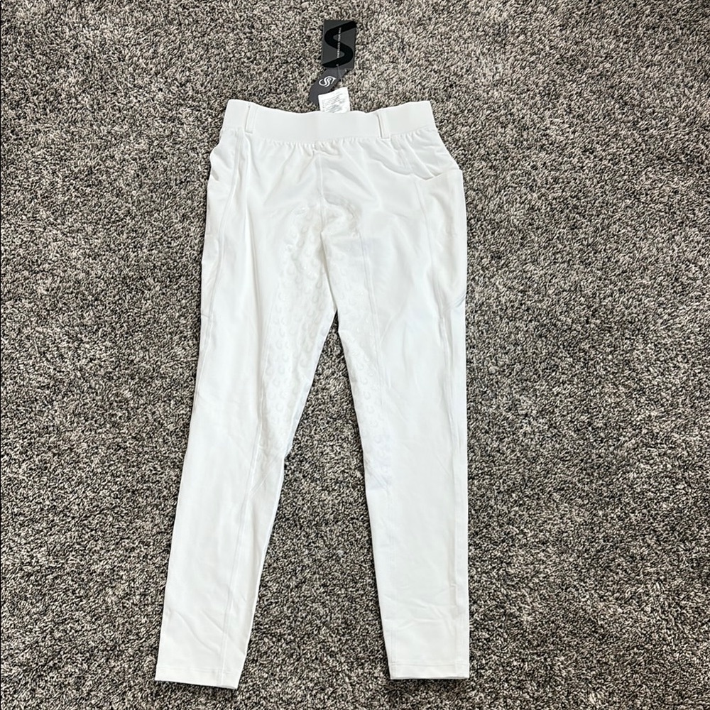 Women’s full seat breeches with pockets white fitst4 grippy